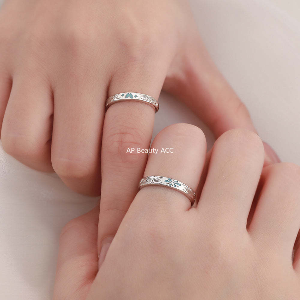 B관 - 999 실버 나비 야광 커플 반지 [YC4685R_1] 25.12-3