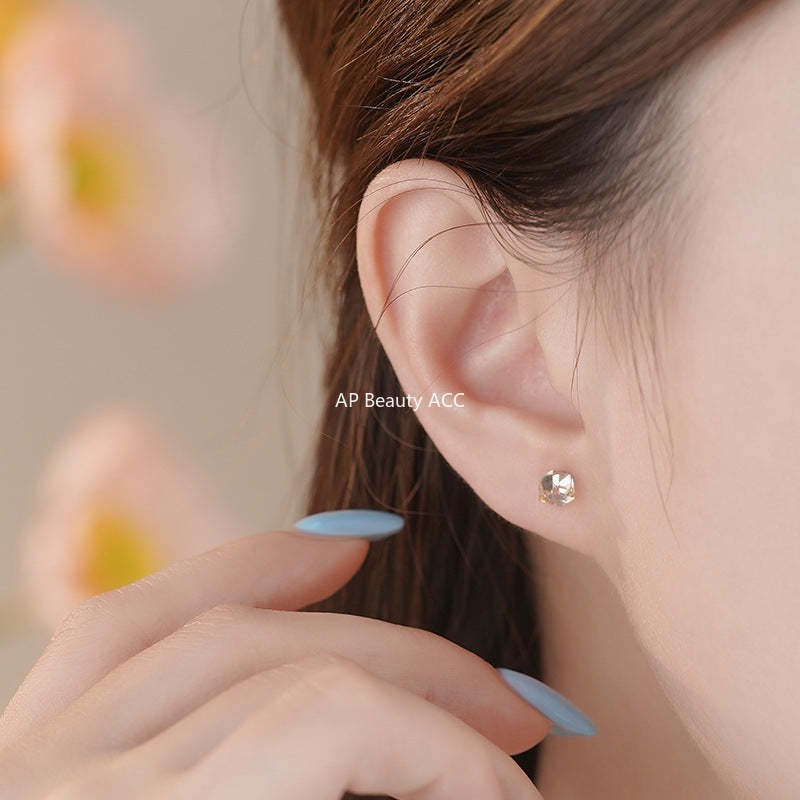 B관 - 925 실버 스퀘어 크리스탈 스터드 귀걸이 [YC2499E YC2913E] 25.10-4