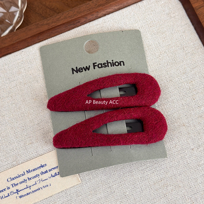 E관 - 모직 물방울 모양 사이드 헤어핀 [27647] 25.11-1