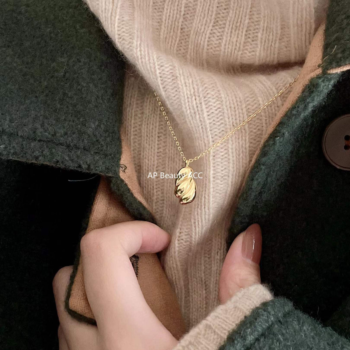 F관 - 925 실버 비정형 물방울 펜던트 목걸이 [B1008] 25.12-1