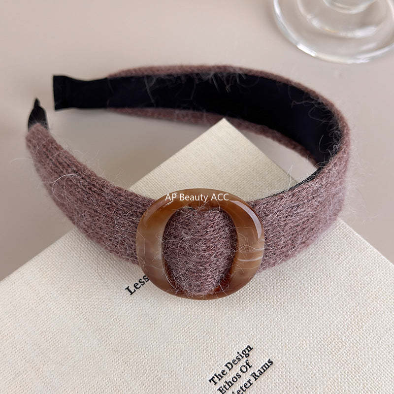 E관 - 니트 벨트 디자인 와이드 볼륨 머리띠 [27601] 25.10-4