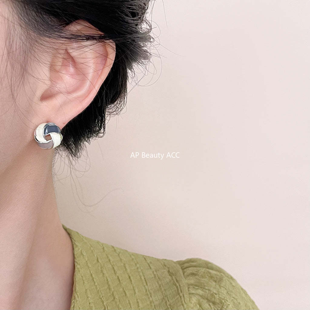 C관 - 입체 기하학 에나멜 심플 귀걸이 [4453] 24.07-3