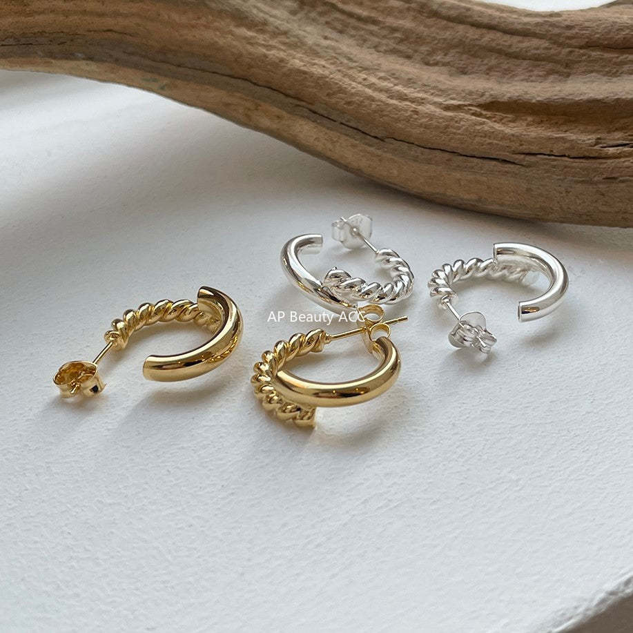 F관 - 925 실버 스트랩 모양 귀걸이 [C874] 25.12-1