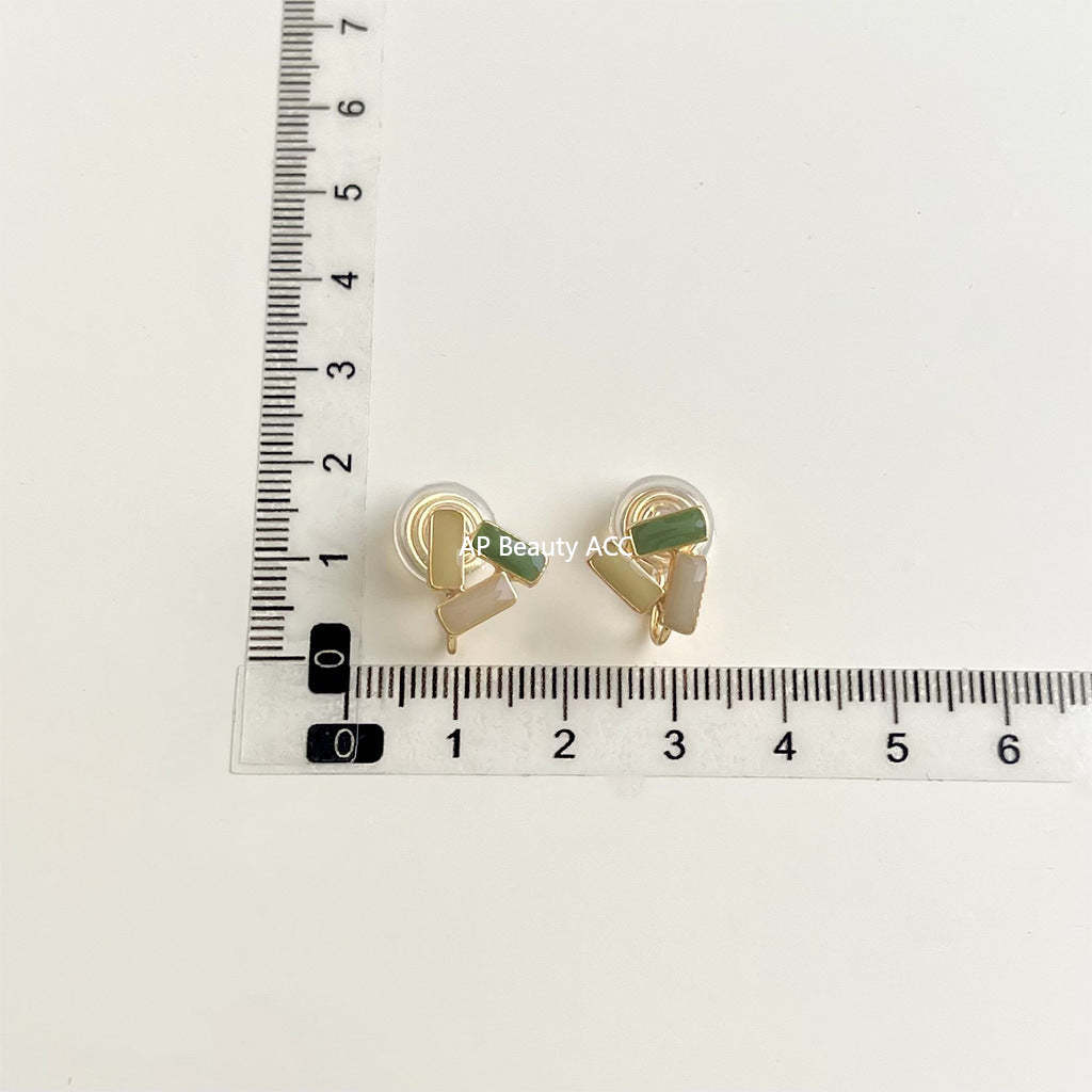 C관 - 큐빅 레진 진주 무피어싱 나선형 이어커프 귀걸이 [EJ0203F] 25.02-3