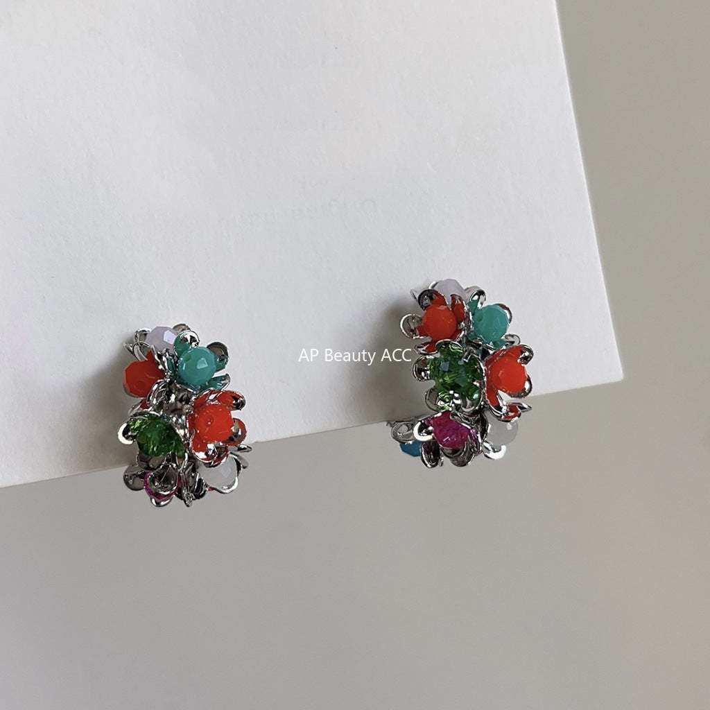 C관 - 봄 여름 다채로운 꽃 디자인 귀걸이 미니 비즈 컬러 귀걸이 [C-828] 24.05-4