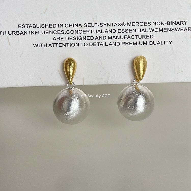 A관 - 샌딩 텍스처 메탈 볼 귀걸이 [EH-4287] 25.11-4