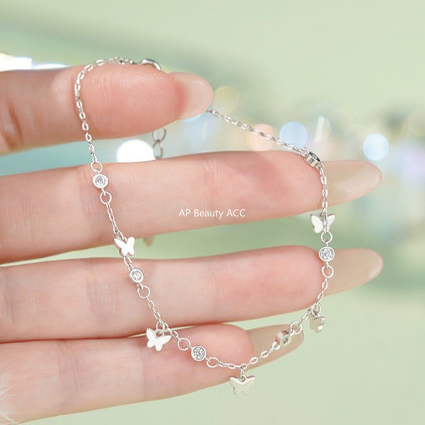 B관 - 999 실버 나비 펜던트 라운드 큐빅 팔찌 [YC4881SL_1] 25.11-2