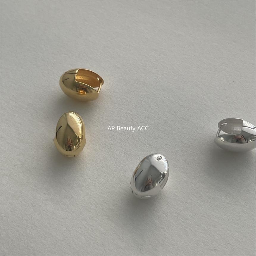 F관 - 925 실버 타원형 디자인 귀걸이 [C1220] 25.10-1