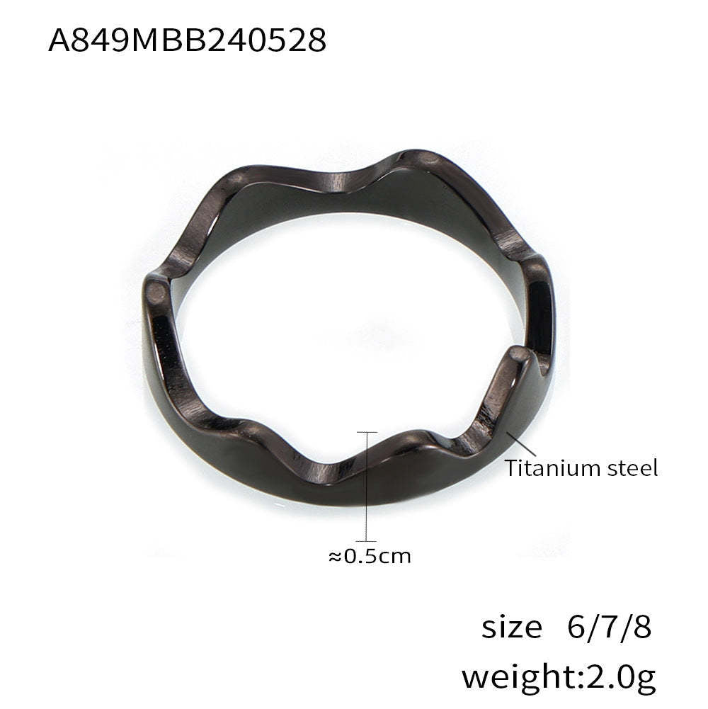 D관 - 18K PVD 도금 디자인 스테인리스 스틸 반지 [A849] 25.03-2