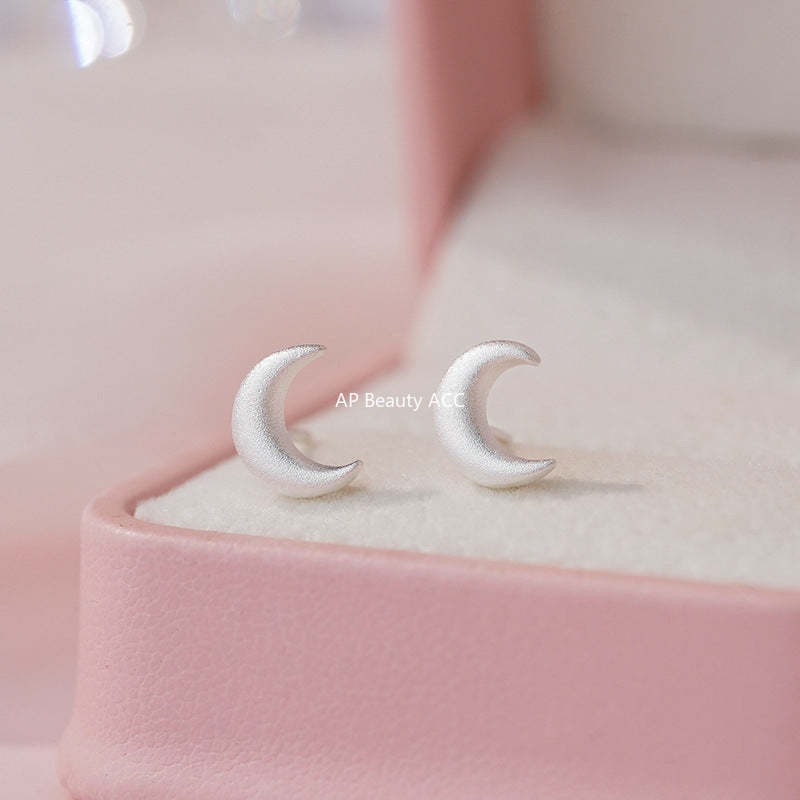 B관 - 999 실버 심플 달 디자인 스터드 귀걸이 [YC8349E_1] 25.10-4