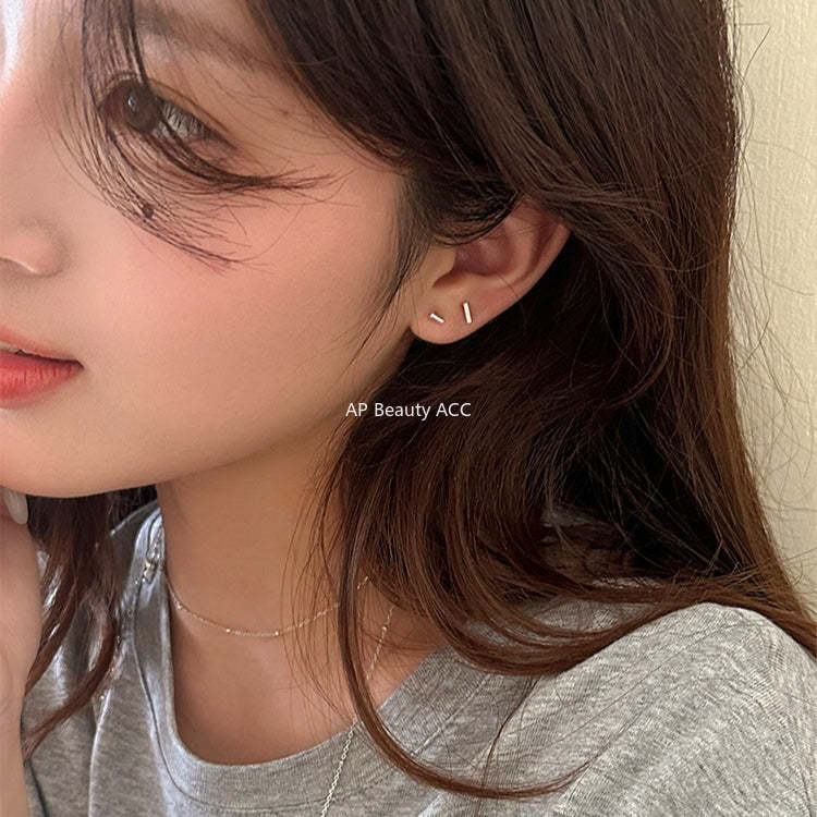 A관 - 925 실버 기하학 스퀘어 피어싱 귀걸이 [EH-4187] 25.12-3