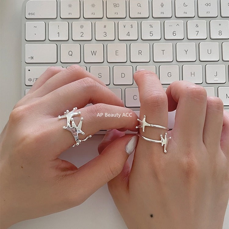A관 - 925 실버 유니크 별 디자인 반지 [JZ-0716] 25.11-1