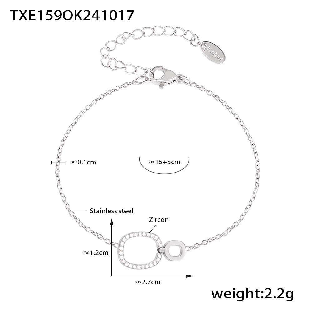 D관 - 스테인리스 스틸 큐빅 더블 서클 목걸이 팔찌 [TXP159-TXE159] 24.10-4