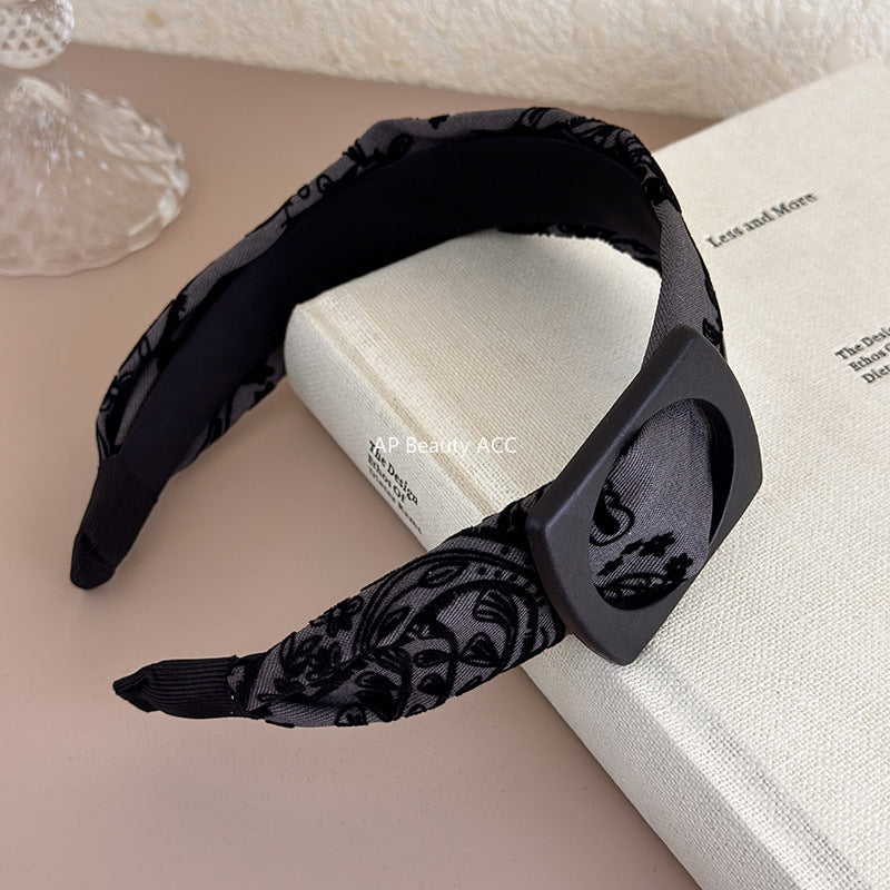 E관 - 멜라드톤 페이즐리 패턴 와이드 머리띠 [27546] 25.10-1