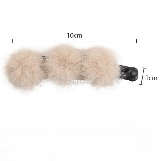 E관 - 퍼 소재 3구 디자인 집게핀 [27660] 25.11-2