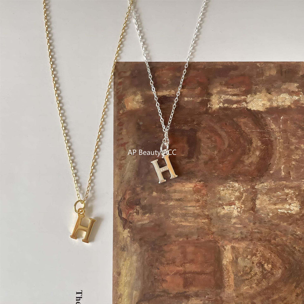 F관 - 925 실버 이니셜 H 펜던트 목걸이 [B1194] 25.12-2