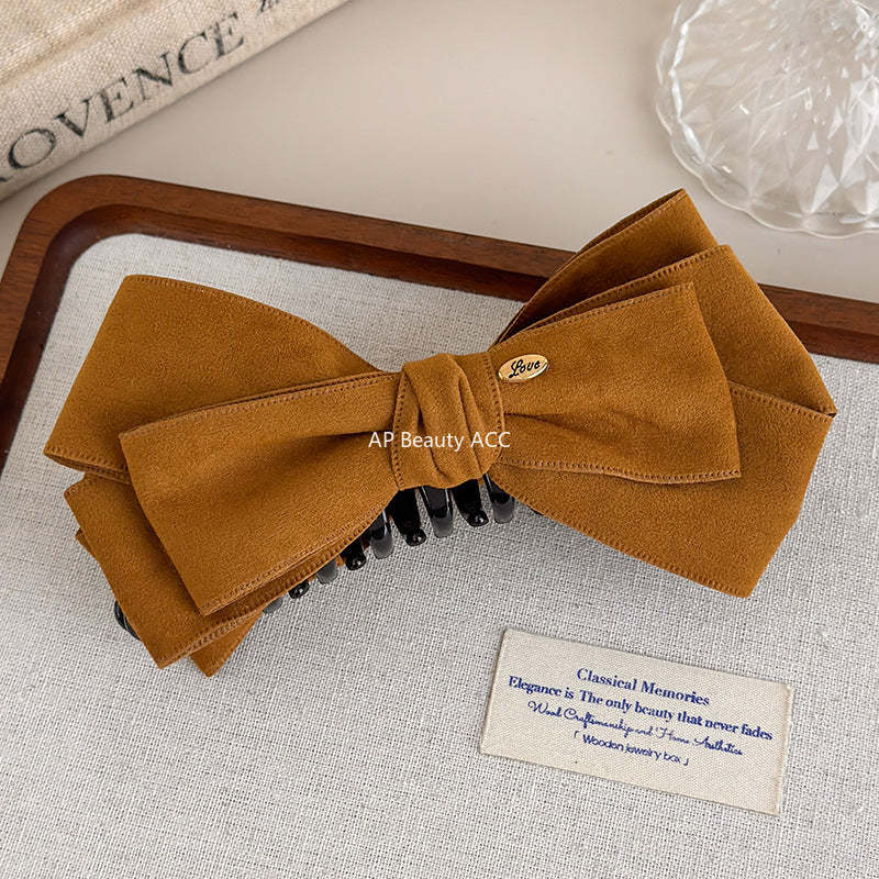 E관 - 스웨이드 리본 골드 포인트 집게핀 [27621] 25.11-1