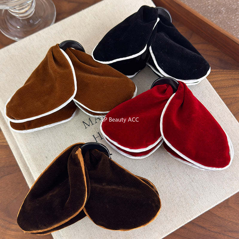 E관 - 벨벳 나비 모양 삼각형 집게핀 [27586] 25.10-4