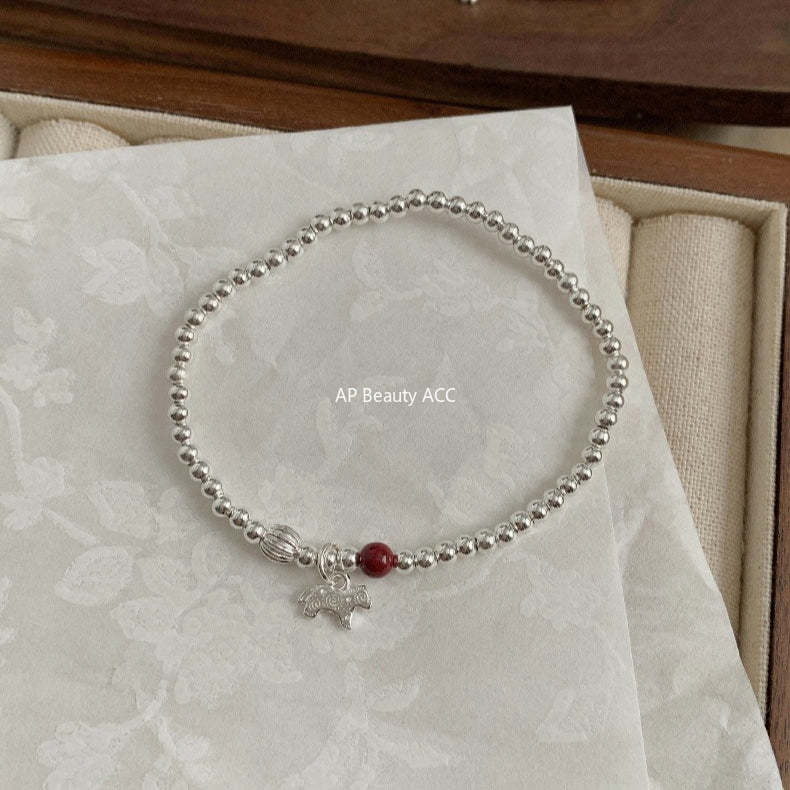 A관 - 말 펜던트 자금사 비즈 핸드메이드 925 실버 팔찌 [1640-1641] 25.12-3