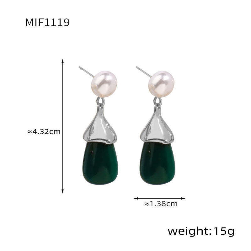 D관 - 스테인리스 스틸 캔디 컬러풀 레진 귀걸이 [F854] 24.12-4