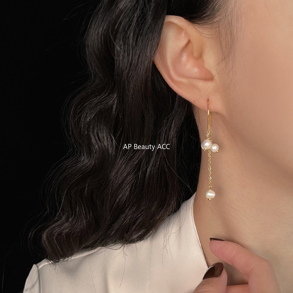 C관 - 핸드메이드 담수진주 핸드메이드 롱 드롭 귀걸이 [6499] 25.10-3