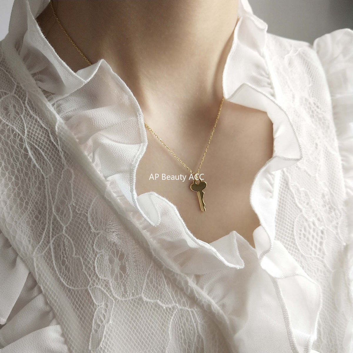 F관 - 열쇠 디자인 925 실버 목걸이 [B462] 25.06-2