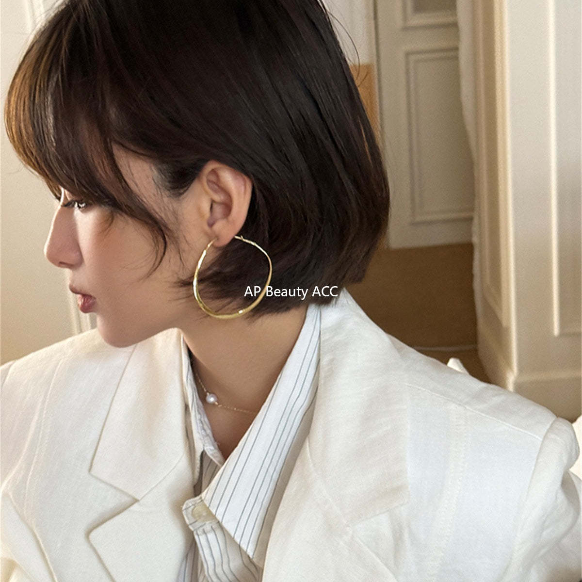 A관 - 925 은침 심플 대형 링 귀걸이 [EH-3968] 25.10-2