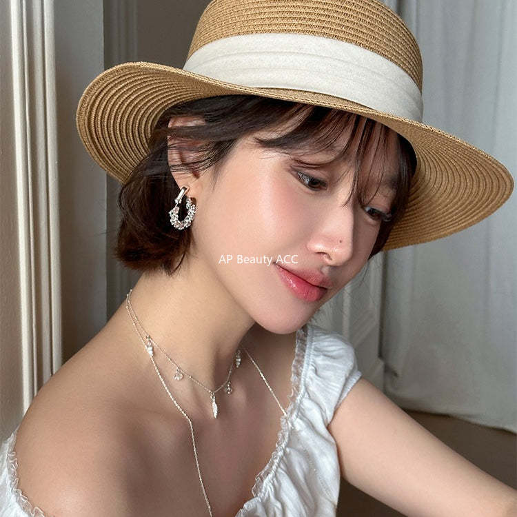 A관 - 입체 서리빛 큐빅 링 귀걸이 [EH-4127] 25.12-1