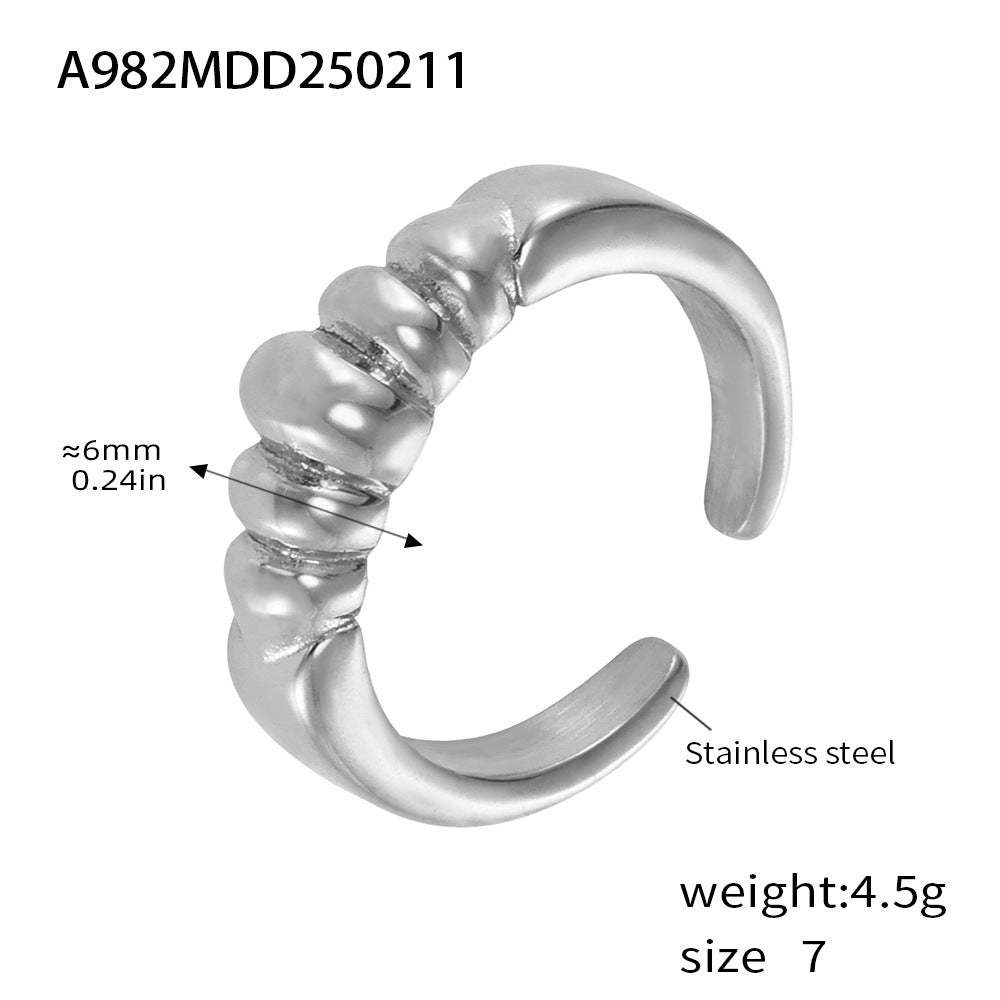 D관 - 머리띠 디자인 오픈형 18K 도금 반지 [A982] 25.02-2