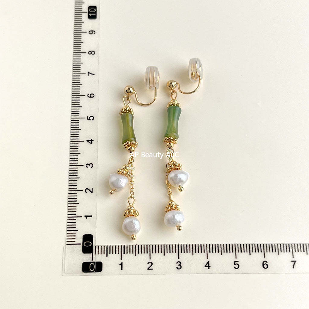 C관 - 담수 진주 골드 도금 나선형 이어커프 귀걸이 [EJ0203P] 25.02-3