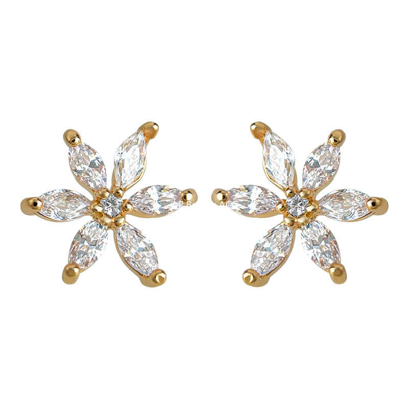 C관 - 큐빅 플라워 디자인 925 은침 귀걸이 [7099] 25.11-3