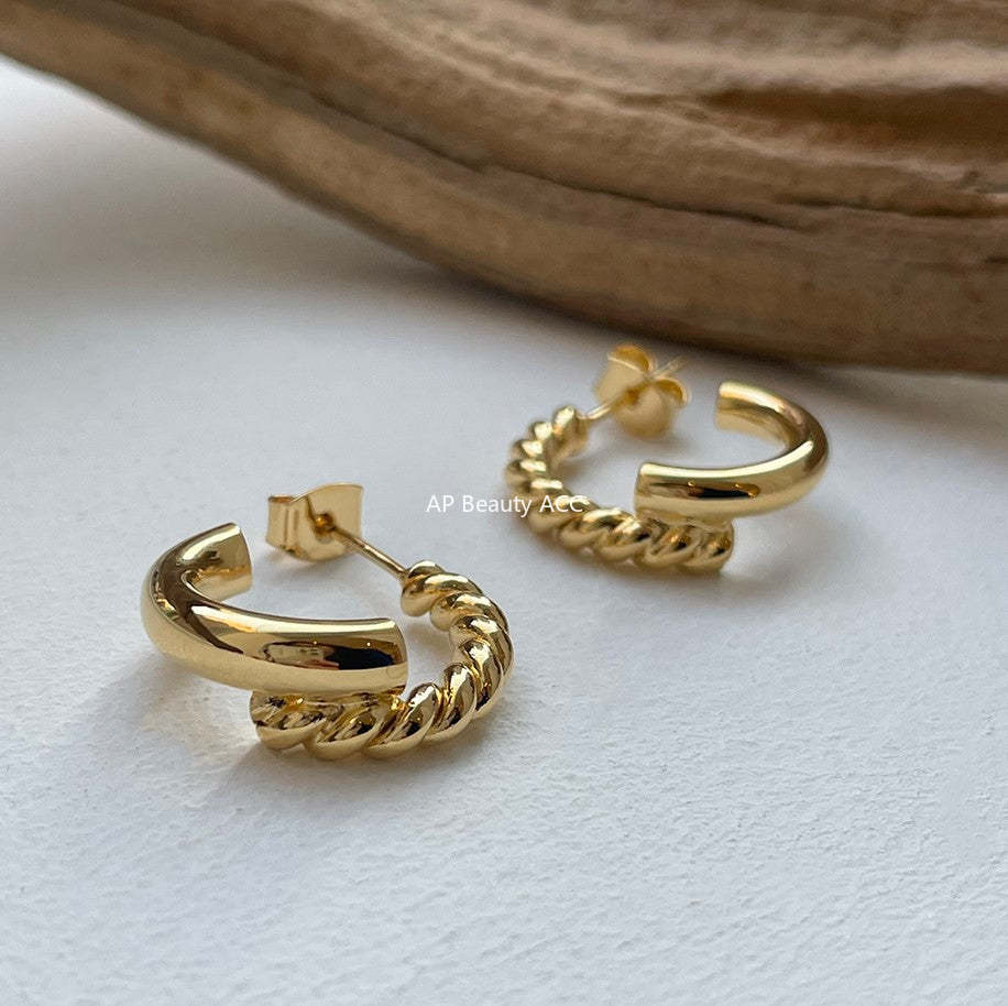 F관 - 925 실버 스트랩 모양 귀걸이 [C874] 25.12-1