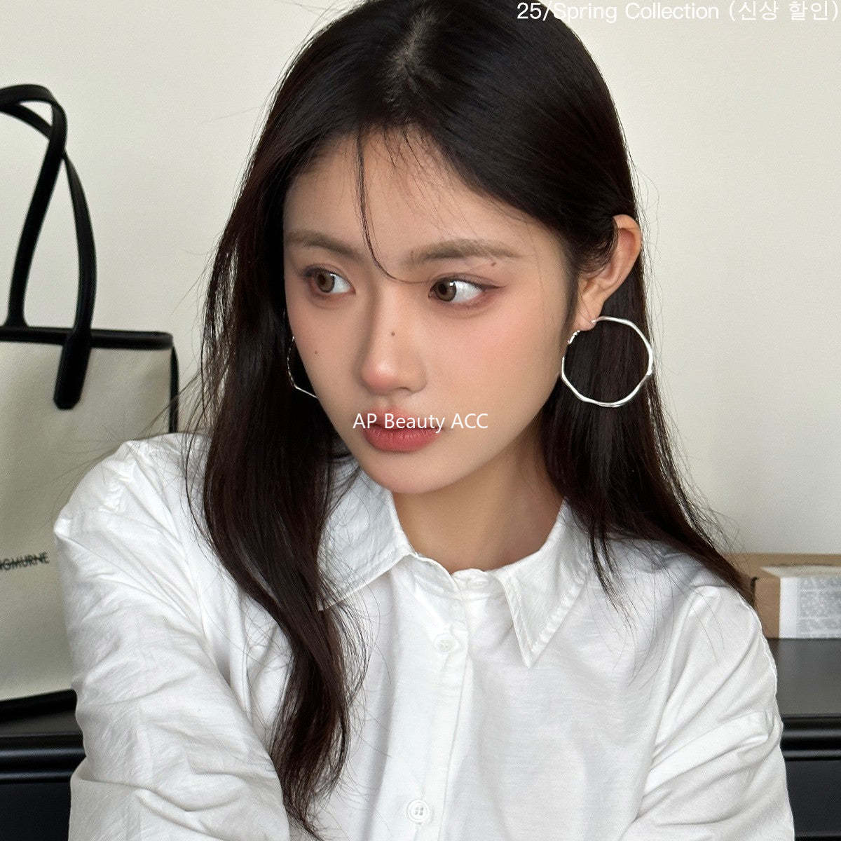 A관 - 925 은침 볼드한 링 귀걸이 [EH-3505] 25.05-2