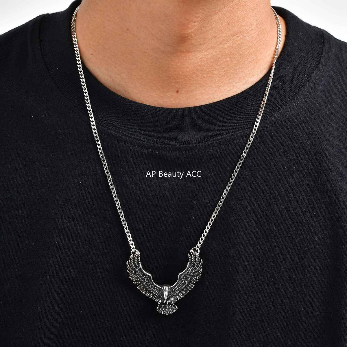 G관 - 스테인리스 스틸 펑크 독수리 디자인 목걸이 [PN-2242] 25.10-4