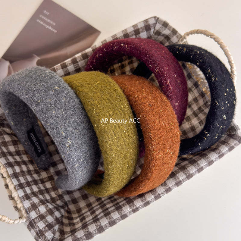 E관 - 모직 니트 금사 와이드 머리띠 [27725] 25.11-4