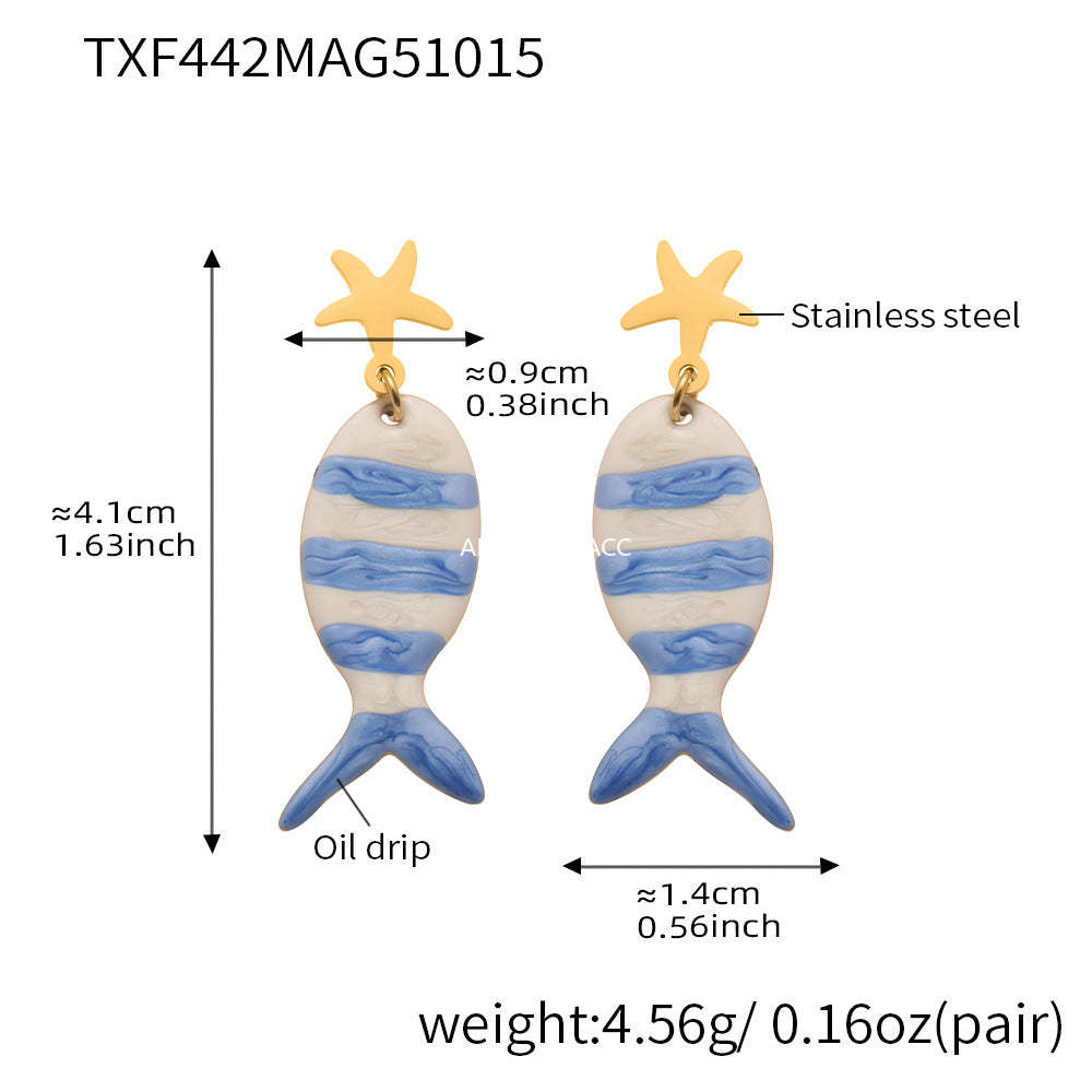 D관 - 스테인리스 스틸 문어 물고기 큐빅 펜던트 목걸이 팔찌 귀걸이 [TXP441] 25.10-4