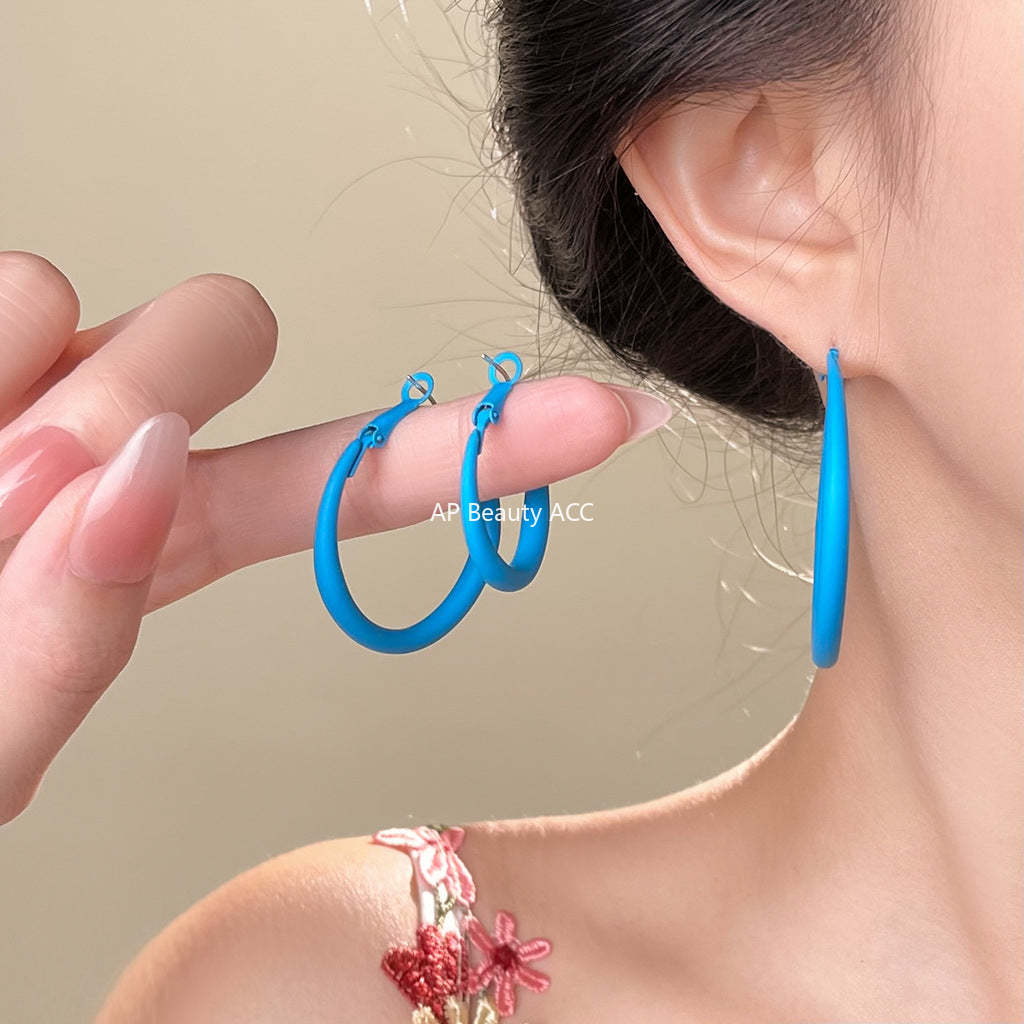 C관 - 원형 핸드메이드 오일코팅 925 은침 귀걸이 [6047-6049] 25.05-3