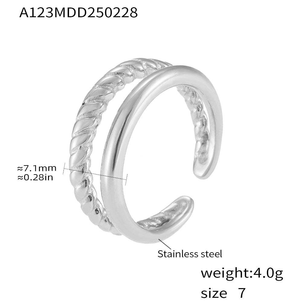 D관 - 18K PVD 도금 디자인 스테인리스 스틸 반지 [A849] 25.03-2