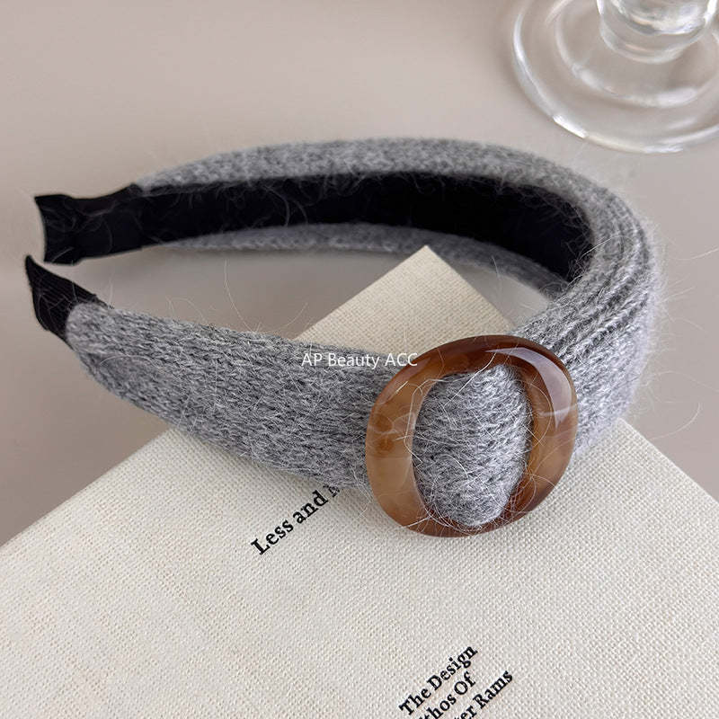 E관 - 니트 벨트 디자인 와이드 볼륨 머리띠 [27601] 25.10-4