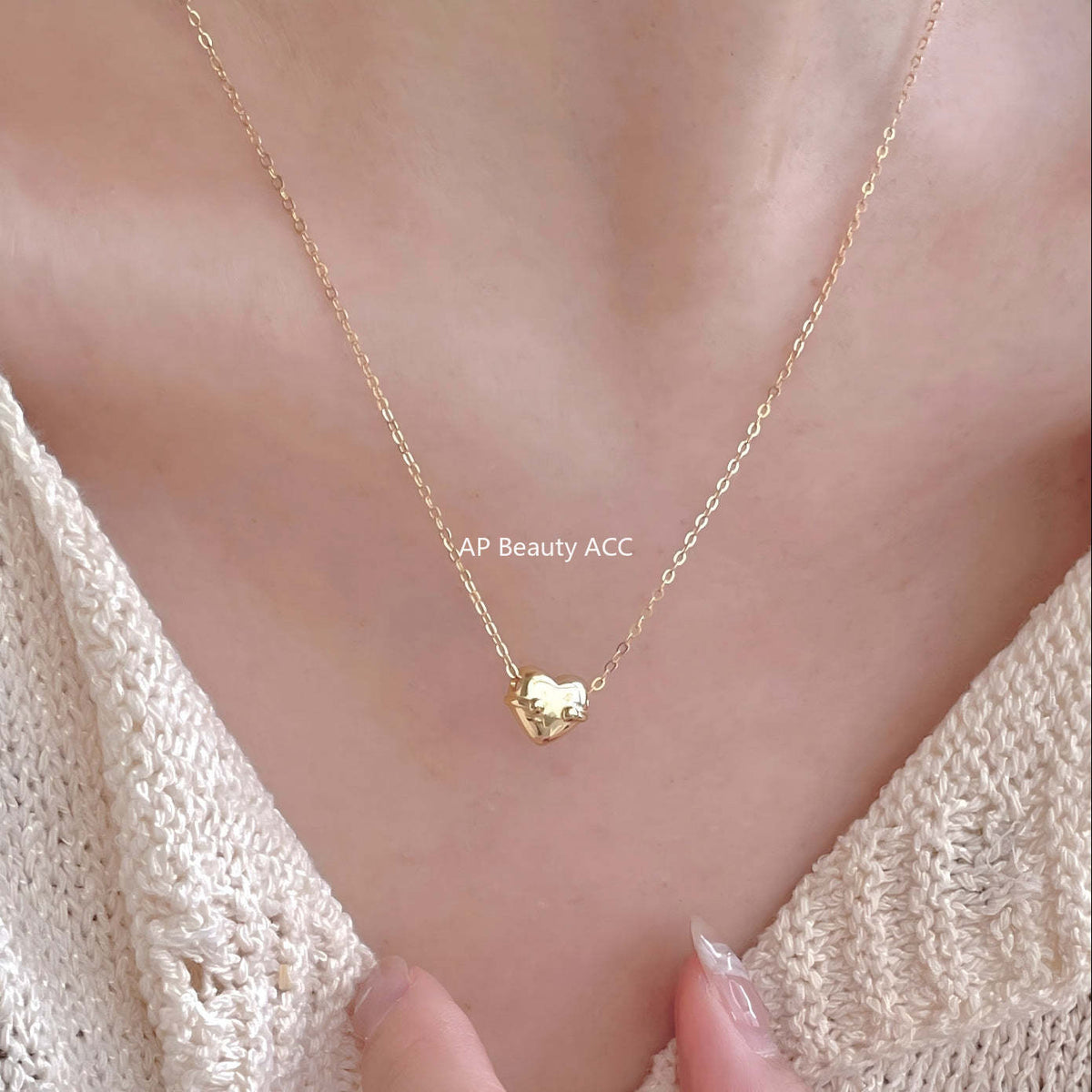 F관 - 925 실버 하트 모양 펜던트 목걸이 [B1385] 25.11-4