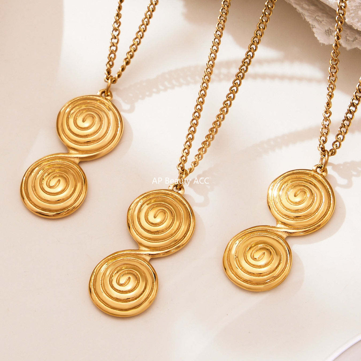 D관 - 스테인리스 스틸 나선형 원형 디자인 귀걸이 목걸이 [TXP448] 25.10-4