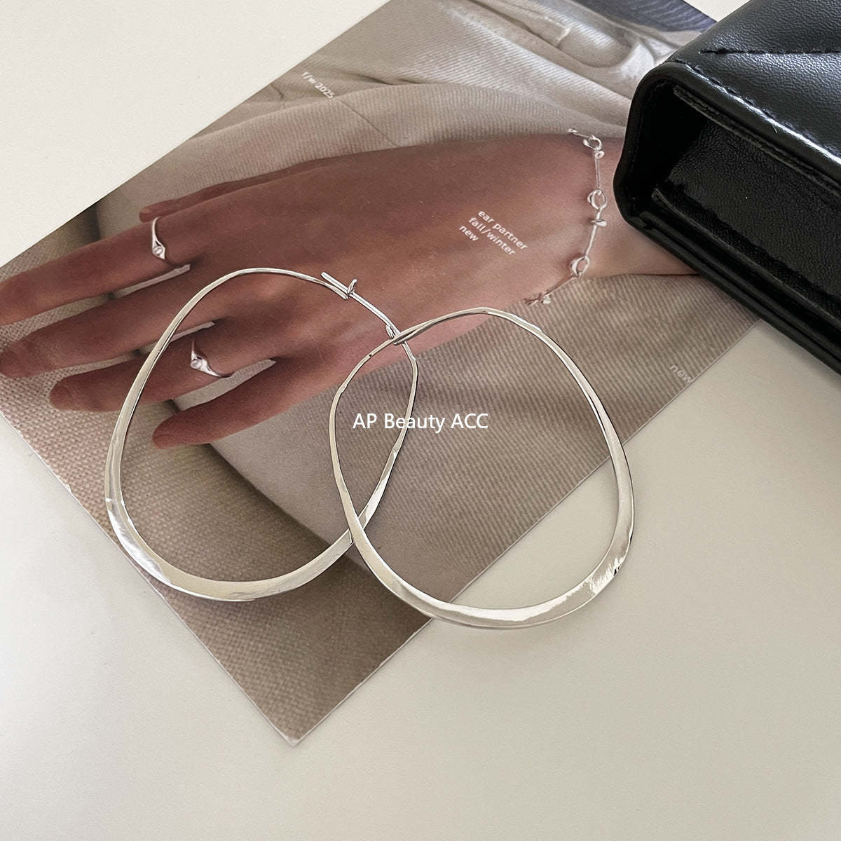 A관 - 925 은침 심플 대형 링 귀걸이 [EH-3968] 25.10-2