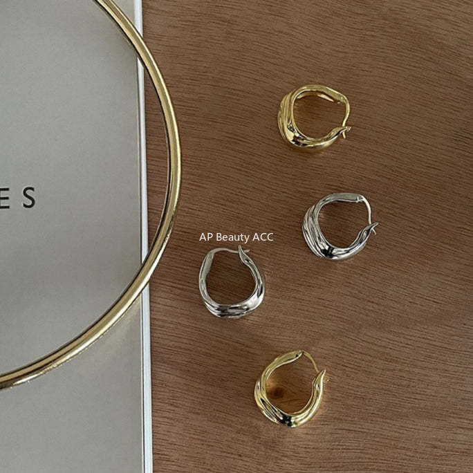 A관 - 주름 모양 925 은침 후프 귀걸이 [EH-2071.EBSJ] 25.12-3