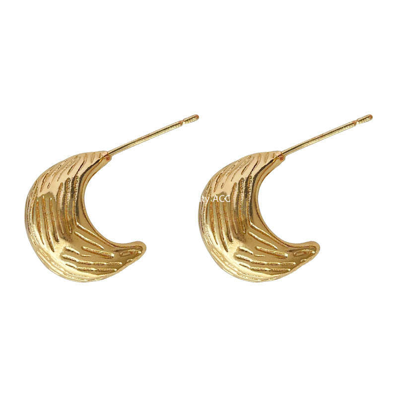 C관 - 간결한 고급스러운 14K 도금 은침 귀걸이 [4087] 24.05-4