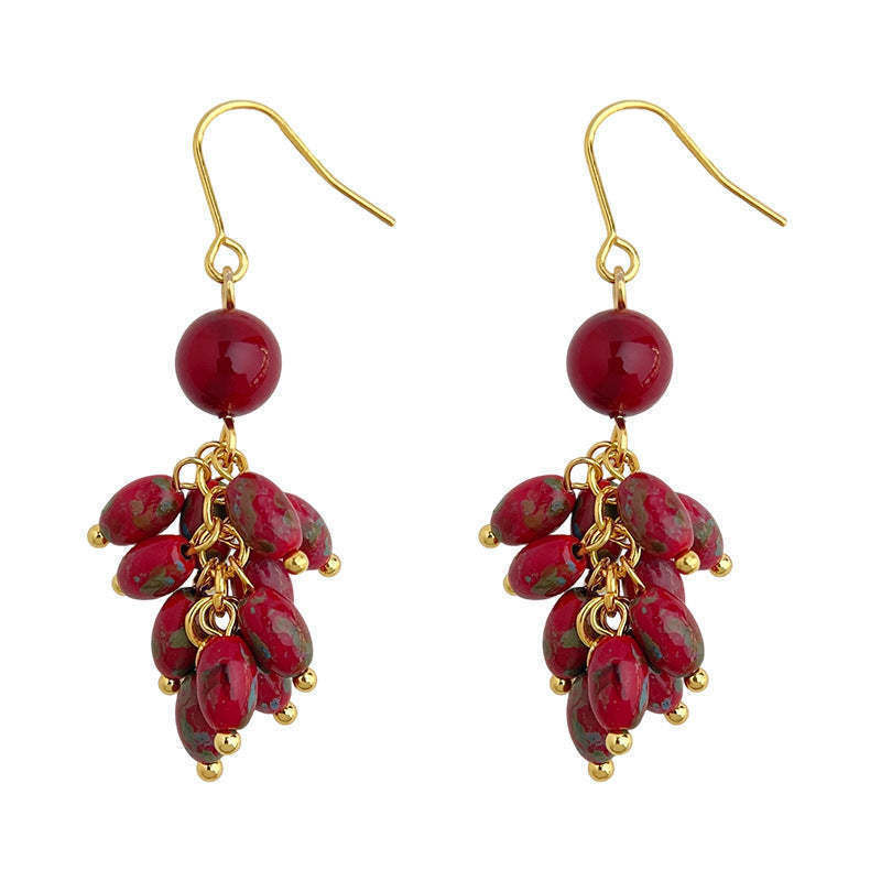 C관 - 핸드메이드 미니 글라스 비즈 태슬 귀걸이 [7261] 25.12-3