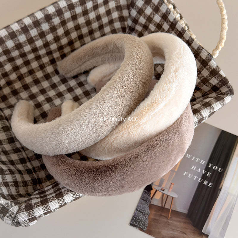 E관 - 퍼 소재 파스텔 볼륨 와이드 머리띠 [19179] 25.11-3