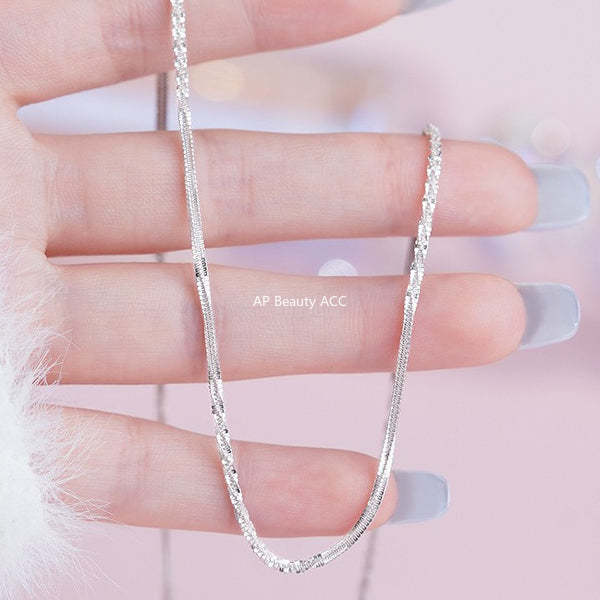 B관 - 925 실버 물결빛 목걸이 [YC0671N_1] 25.10-2