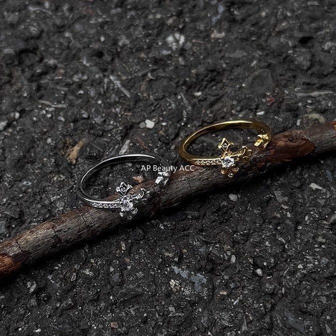 G관 - 아이리스 플라워 큐빅 오픈형 반지 [J2675] 25.11-4