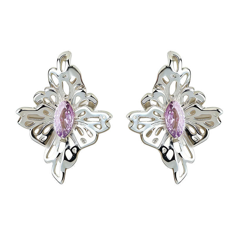 C관 - 925 은침 입체 플라워 큐빅 귀걸이 [7243] 25.12-3