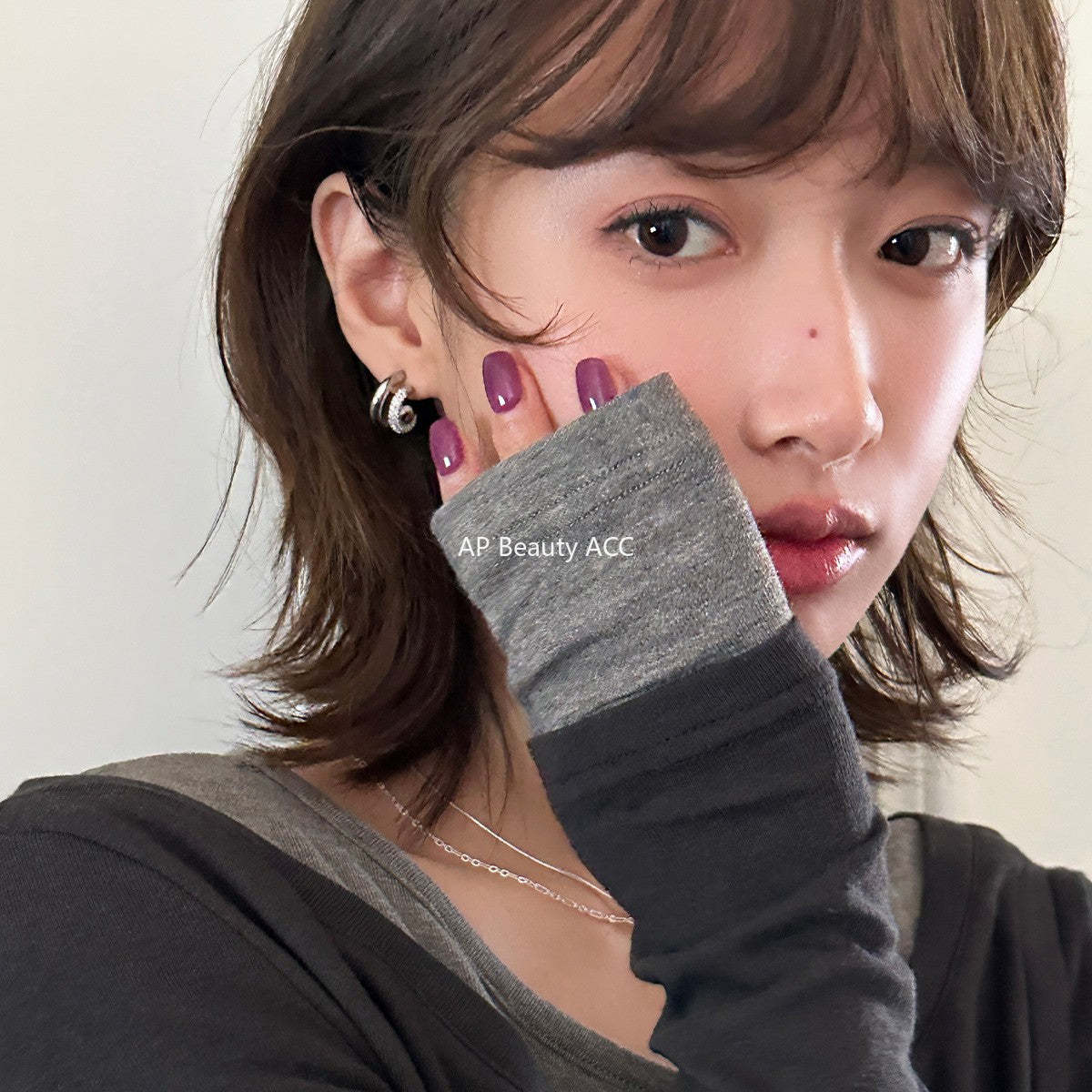 A관 - 925 은침 큐빅 더블 C형 귀걸이 [EH-3437] 25.04-4